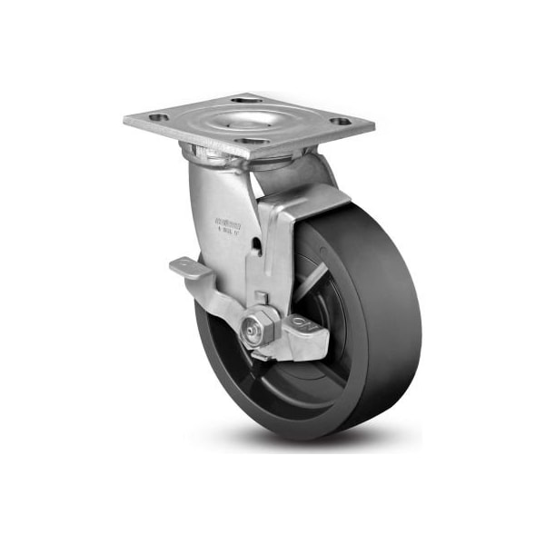 Colson Colson 4 Series Swivel Plate Caster 4.06109.839 BRK7 Polyolefin Top Lock Brake 6" Dia. 700 Lb 4.06109.839 BRK7 - main